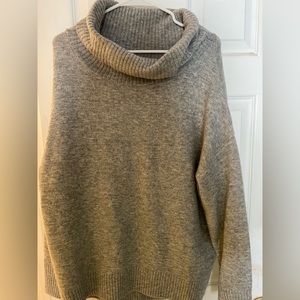 Large gray cowl neck sweater
